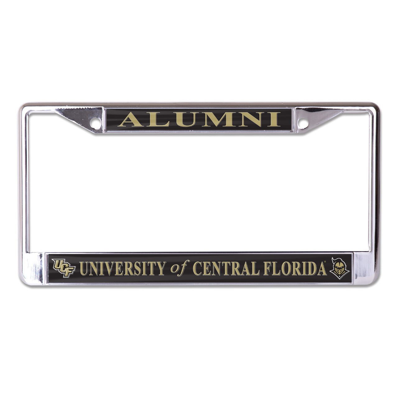 University of Central Florida Alumni on Black Background Chrome License Plate Frame
