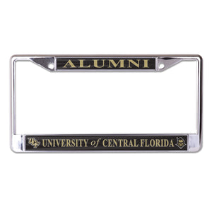 University of Central Florida Alumni on Black Background Chrome License Plate Frame