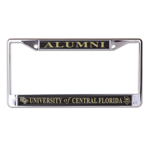 University of Central Florida Alumni on Black Background Chrome License Plate Frame