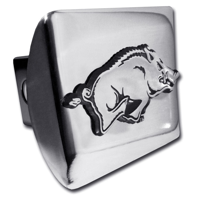 University of Arkansas Running Hog Emblem on Chrome Hitch Cover