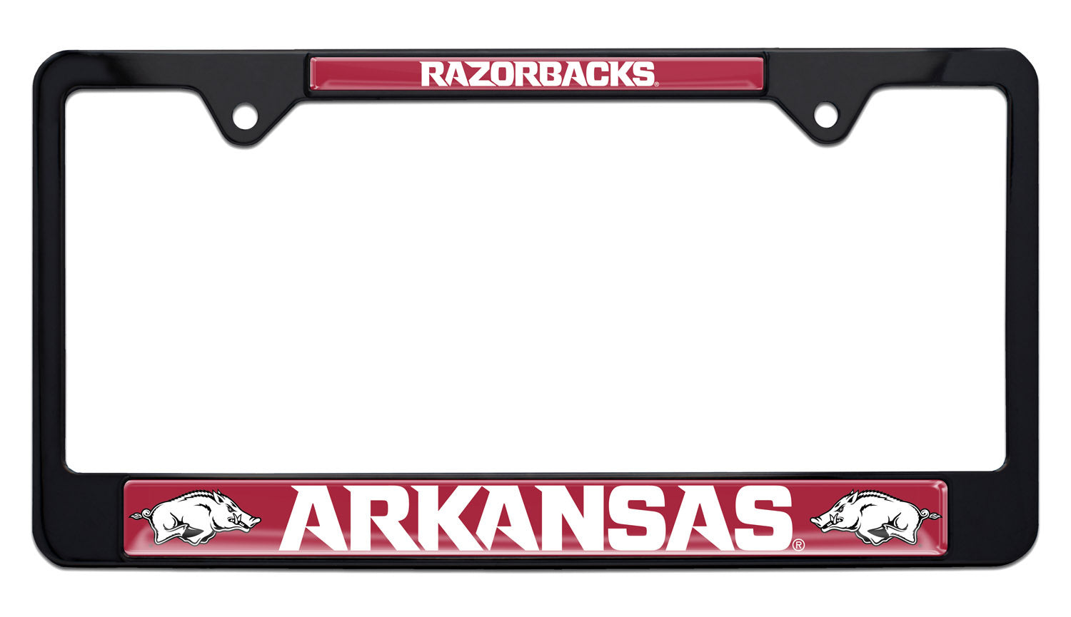 Arkansas Razorbacks Black License Plate Frame