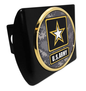 Army Gold Camo Seal Black Hitch Cover