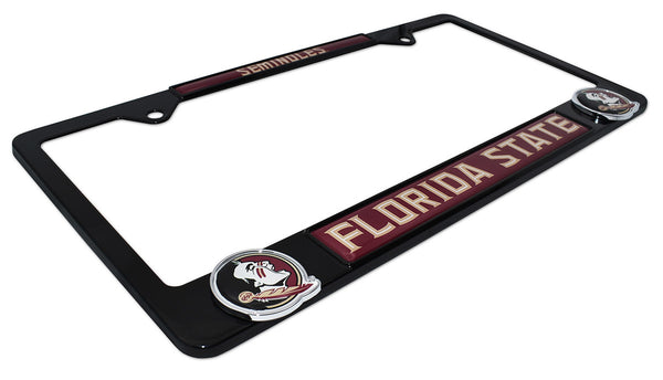 Florida State Seminoles Black Metal 3D License Plate Frame