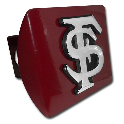 Florida State Emblem on Garnet Metal Hitch Cover