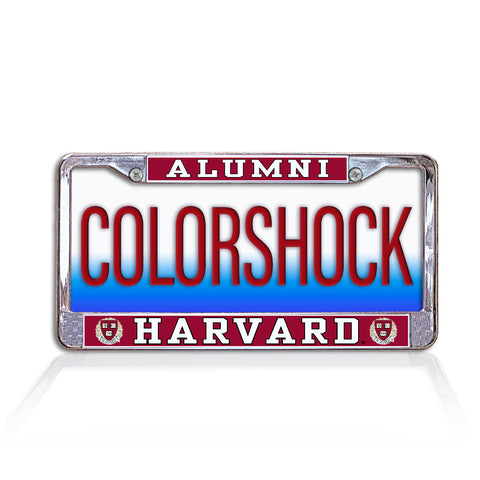 Harvard University Alumni On Red Background Chrome License Plate Frame