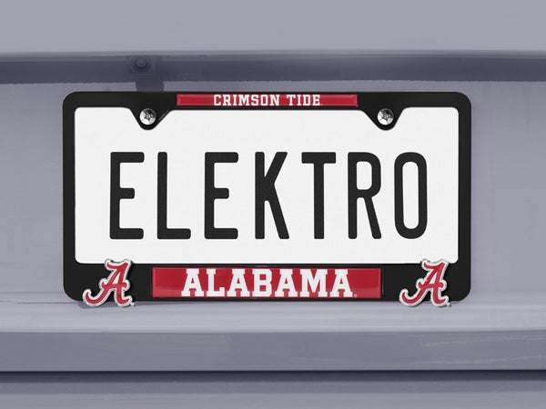 Alabama Crimson Tide Black Metal 3D License Plate Frame