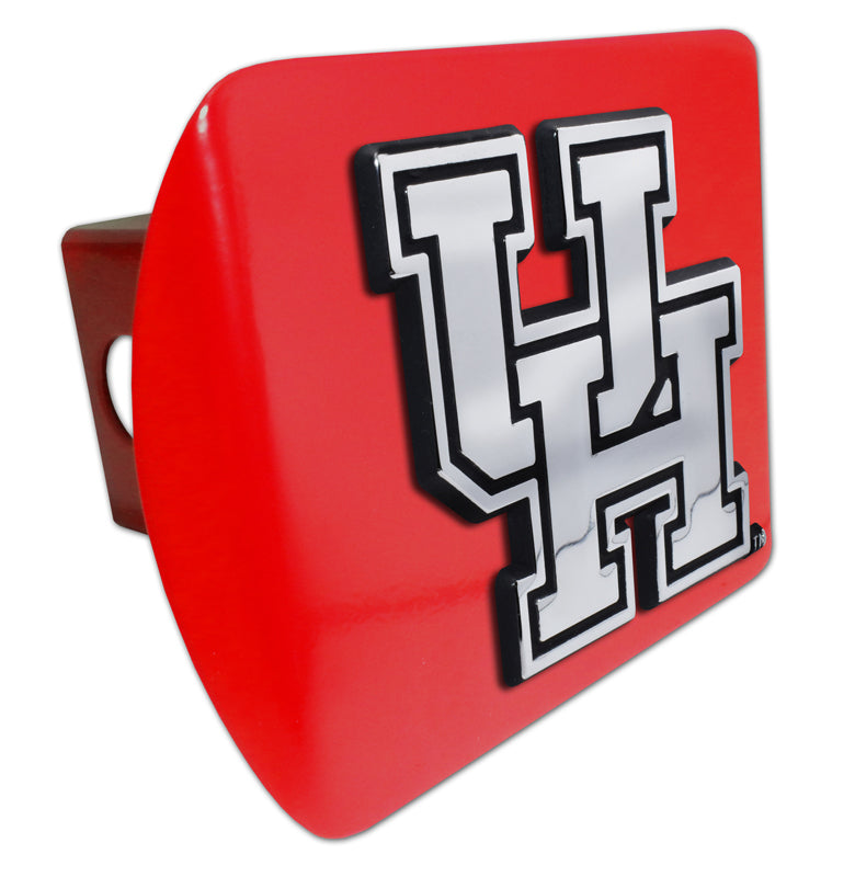University of Houston Emblem on Red Metal Hitch Cover