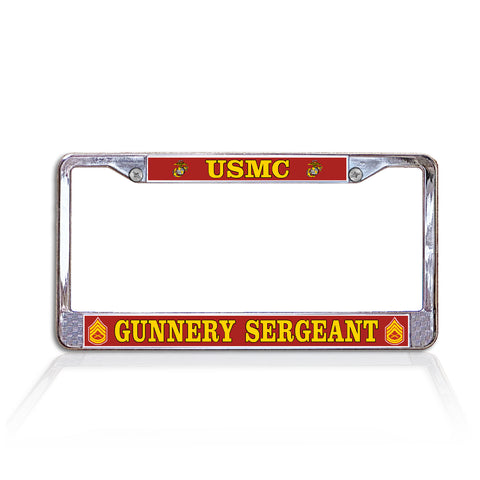 USMC Gunnery Sergeant Chrome License Plate Frame