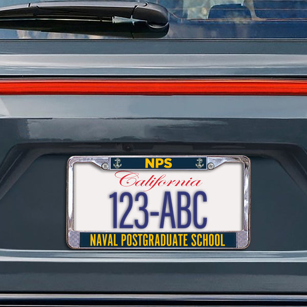 Naval Postgraduate School NPS Chrome License Plate Frame