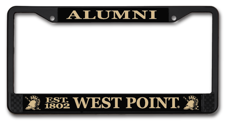 U.S.M.A West Point Alumni Black Chrome License Plate Frame