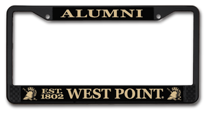 U.S.M.A West Point Alumni Black Chrome License Plate Frame