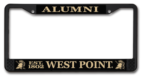 U.S.M.A West Point Alumni Black Chrome License Plate Frame