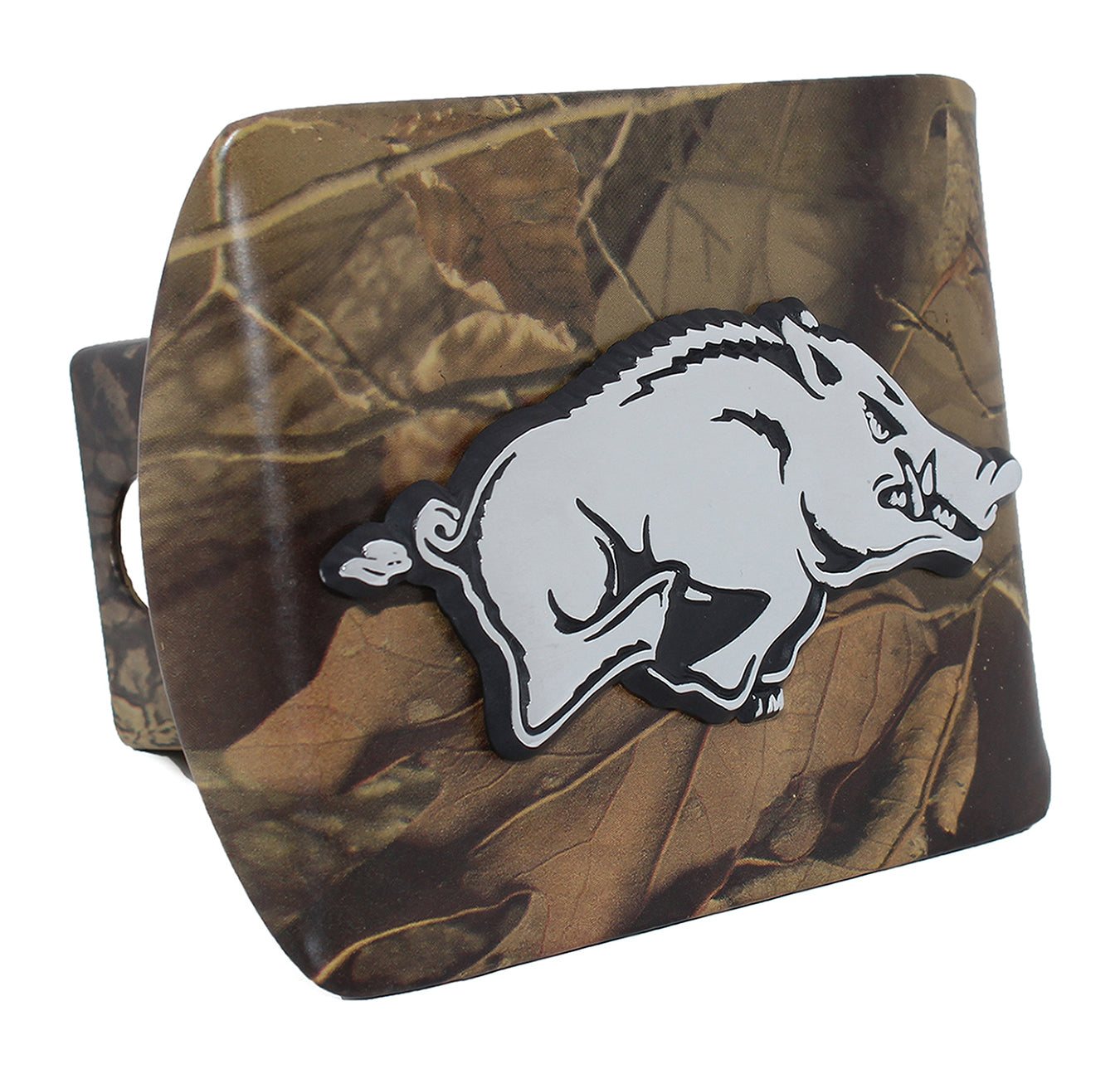 University of Arkansas Running Hog Emblem Camo Hitch Cover