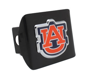 Auburn University Orange Emblem on Black Hitch Cover