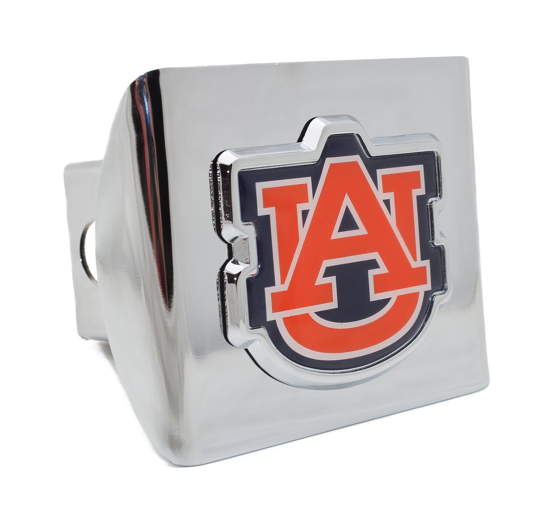 Auburn University Orange Emblem on Chrome Hitch Cover