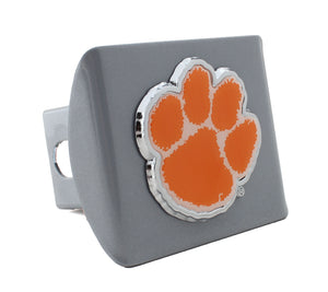 Clemson Colors Metallic Silver Hitch Cover