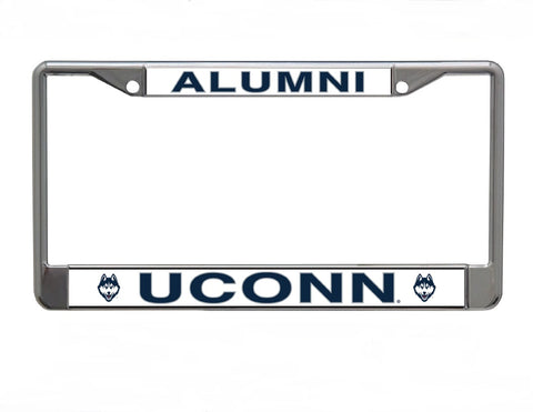 University of Connecticut Alumni On White Chrome License Plate Frame