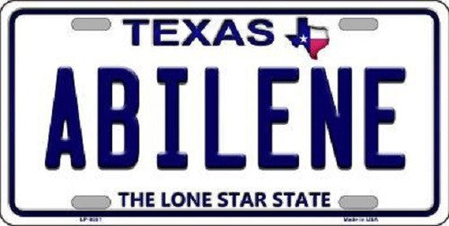 Abilene Texas Background Novelty Metal License Plate