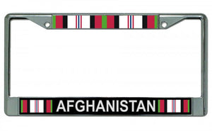 Afghanistan Veteran Chrome License Plate Frame