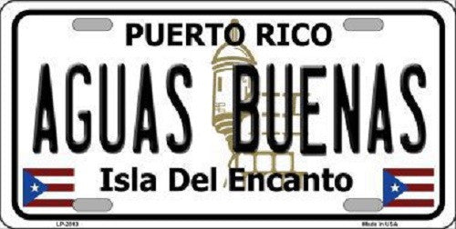 Aguas Buenas Puerto Rico Metal Novelty License Plate