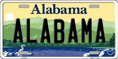 Alabama Background Novelty Metal License Plate