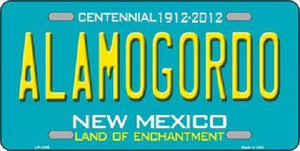 Alamogordo New Mexico Teal Novelty Metal License Plate