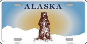 Alaska Bear Background Metal Novelty License Plate