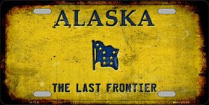 Alaska Rusty Background Metal Novelty License Plate