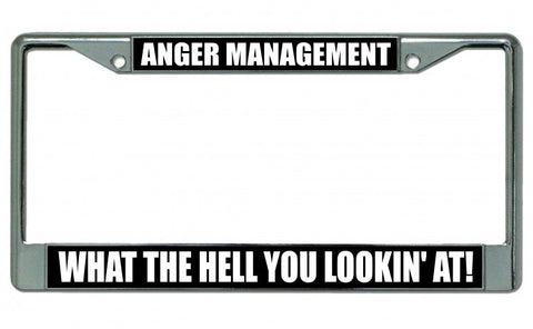 Anger Management Chrome License Plate Frame