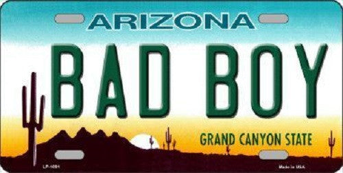 Arizona Bad Boy Novelty Metal License Plate