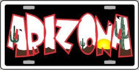 Arizona Black Metal Novelty License Plate