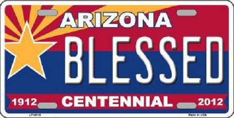 Arizona Centennial Blessed Novelty Metal License Plate
