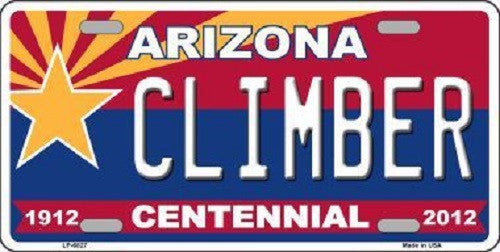 Arizona Centennial Climber Novelty Metal License Plate