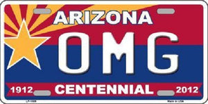 Arizona Centennial OMG Metal Novelty License Plate