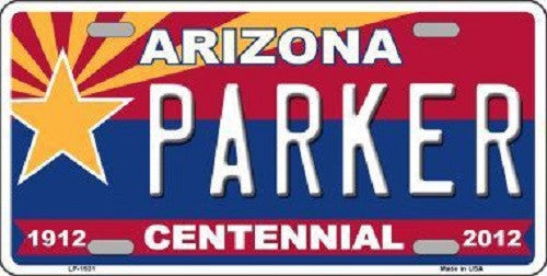 Arizona Centennial Parker Metal Novelty License Plate