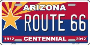 Arizona Centennial Route 66 Metal Novelty License Plate