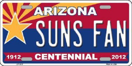 Arizona Centennial Suns Fan Metal Novelty License Plate