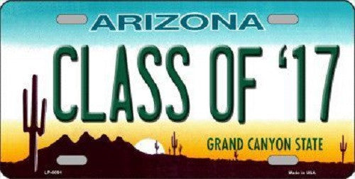 Arizona Class of '17 Novelty Metal License Plate