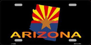 Arizona Flag Filled State Outline Metal Novelty License Plate