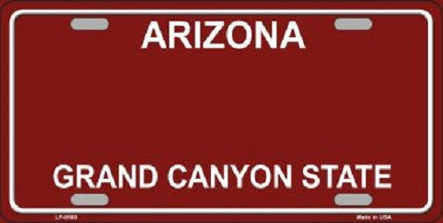 Arizona Red Background Novelty Metal License Plate