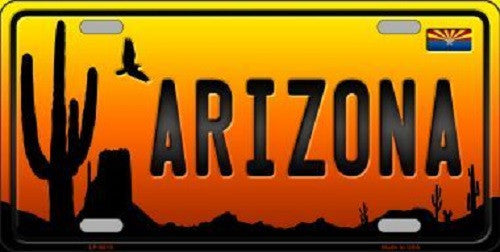 Arizona Scenic Background Novelty Metal License Plate