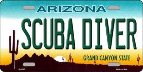 Arizona Scuba Diver Novelty Metal License Plate
