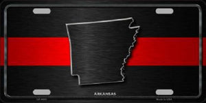 Arkansas Thin Red Line Novelty Metal License Plate
