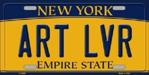 Art Lvr New York Background Novelty Metal License Plate