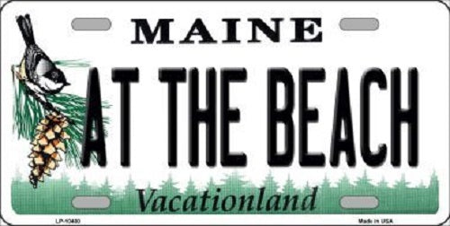At The Beach Maine Metal Novelty License Plate