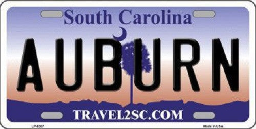 Auburn South Carolina Novelty Metal License Plate