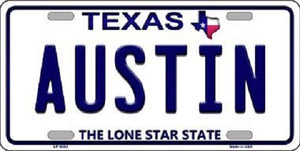 Austin Texas Background Novelty Metal License Plate