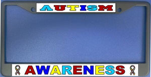 Autism Awareness Black License Plate Frame