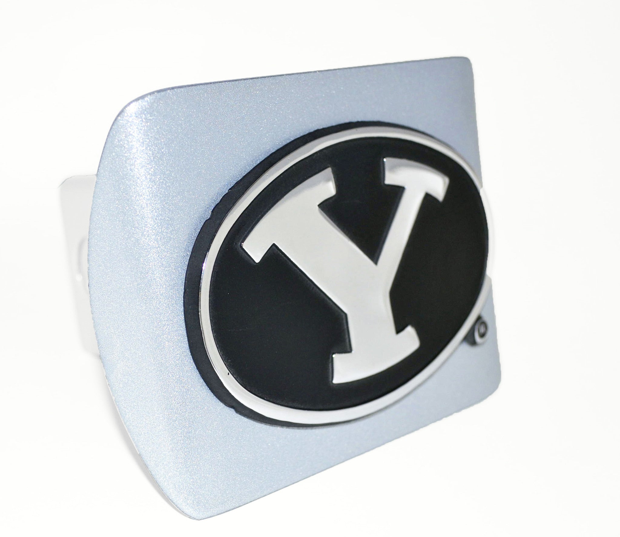 Brigham Young University Metallic Silver Hitch Cover