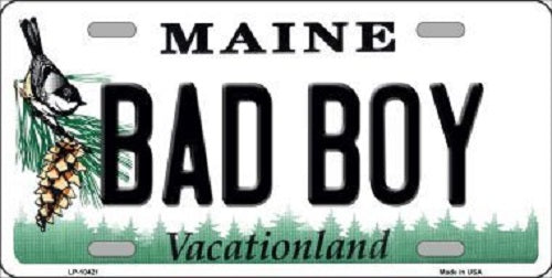 Bad Boy Maine Metal Novelty License Plate